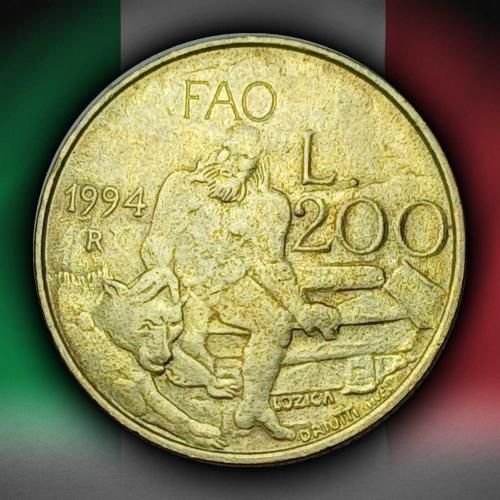 SAN MARİNO 1994 YILI 200 LİRE FAO ÇÇT