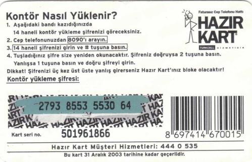 Turkcell - Kazı Konuş Kartı 100 Kontör Yükleme Kartı Karton Hazır Kart
