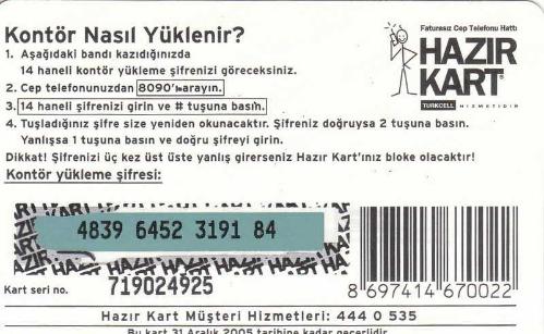 Turkcell - FalCELL Kazı Konuş Kartı 250 Kontör Yükleme Kartı Karton Hazır Kart