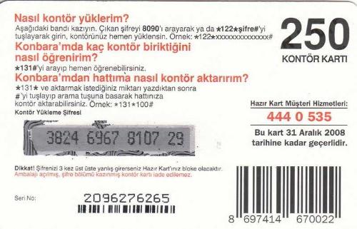 Turkcell - Murat Başaran 100 Kontör Yükleme Kartı Karton Hazır Kart