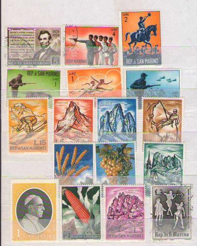 LOT.18 » San Marino 1960'lar pul lotu - 13 Pul MNH - 4 Pul damgalı