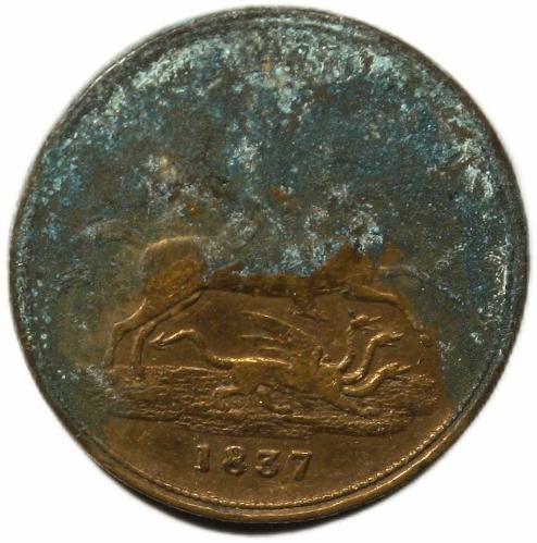 1837 İngiltere Kraliçe Victoria Anma Jetonu