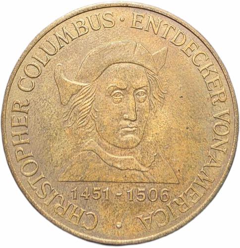 Christoph Columbus 1451-1506 Amerika'nın Keşfi Alman Hatıra Madalyası