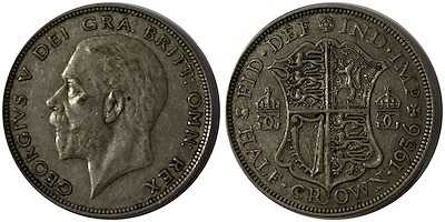 İNGİLTERE 1936 YILI 1/2 CROWN GÜMÜŞ 14,14 GR