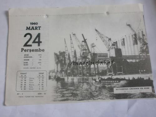 24 Mart 1960 - Yeni Türkiye Takvimi - Haydarpaşa Limanın Bir Kısmı