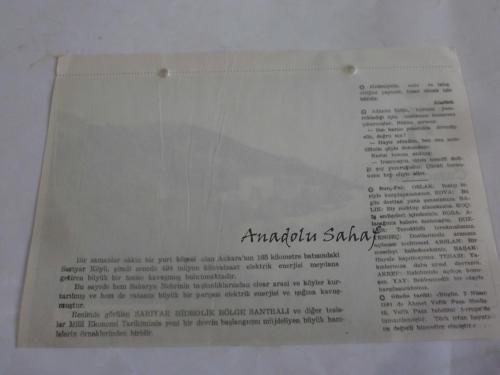 2 Nisan 1960 - Yeni Türkiye Takvimi - Sarıyar Hidrolik Bölge Santrali