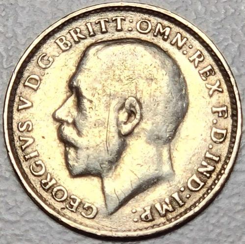 ( GÜMÜŞ )    1919 - BİRLEŞİK KRALLIK - 3 Pence   (  ÇOK ÇOK TEMİZ )