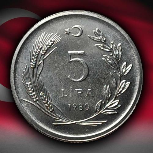1980 Yılı Kalkınma İçin Balıkçılık 5 TL Darphane Hatıra Akmonital