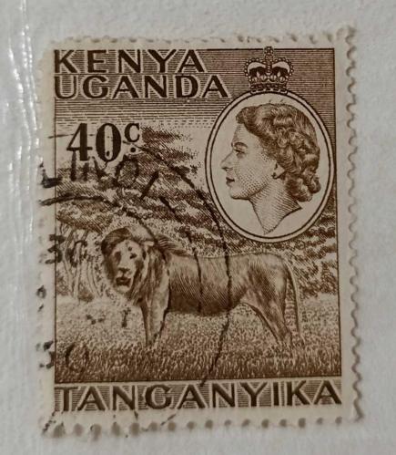 İngiliz Sömürgesi Kenya Uganda ve Tanganika_ 1953_ damgalı