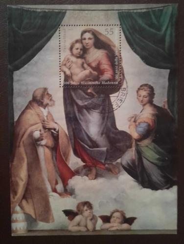 2012 Almanya ve Vatikan tarafından  Sistine& Madonna'nın 500. yıl dönümü anısına ortaklaşa çıkarılan özel Blok anı pulu