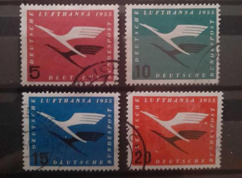 1955 Almanya Damgalı Lufhansa yeniden ucuslara baslamasi anisina basilan özel seri