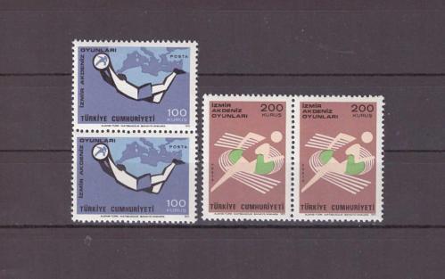 1971 İzmir Akdeniz Oyunları 2'li Per Mnh Lüks Tam Seri Pul - C338