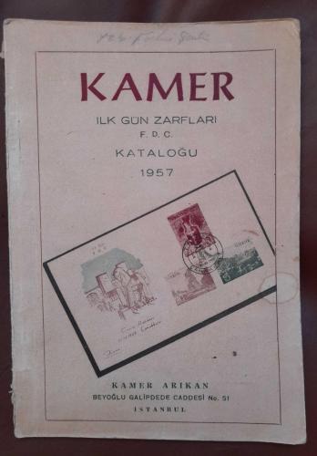 1957 KAMER ilkgün zarfları FDC Kataloğu literatür