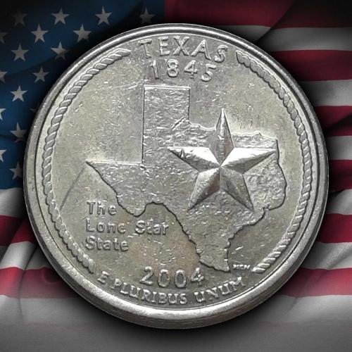 ABD 2004 Yılı ¼ Dolar Texas ÇİL