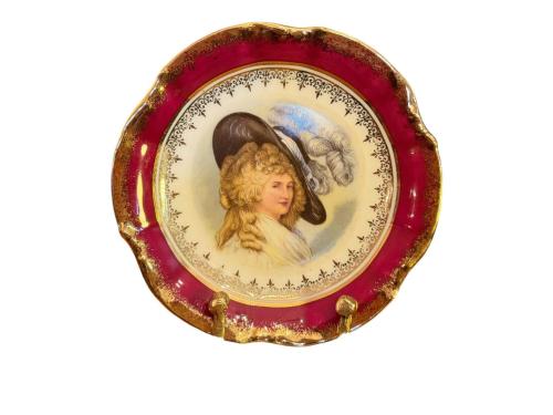limoges el boyama porselen tabak 13 cm çapında