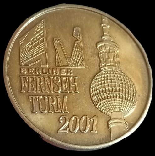 Almanya Berlin 2001 Berlin Televizyon Kulesi Hatıra Madalyon