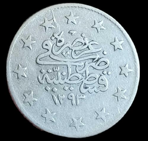 II Abdülhamid 1293/19 2 Kuruş Gümüş 2.27gr
