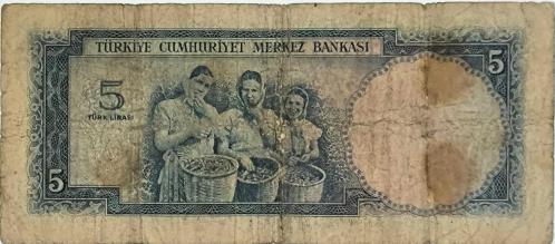 5.Emisyon 1. Tertip 5 Lira  ( İngiltere Baskı)