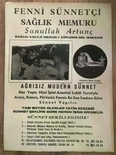 Fenni Sünnetçi Sağlık Memuru Sunullah ARTUNÇ - 24x34 Karton reklam
