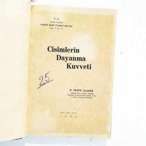 Cisimlerin dayanma kuvveti / Tevfik ULUDAĞ - Kitap