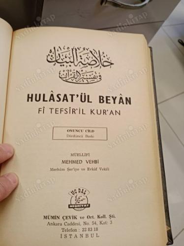 BÜYÜK KURAN TEFSİRİ Hülasat'ül Beyan Fi Tefsir'il Kur'an 9-10. Cilt