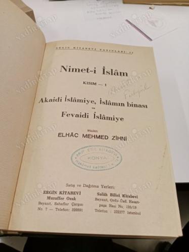 NİMET-İ İSLAM KISIM 1 (Akaidi İslamiye, İslamın Binası ve Fevaidi İslamiye) 1957 baskısı