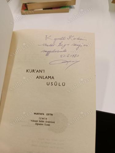 KUR'AN-I KERİMİ ANLAMA USULÜ ( İMZALI İTHAFLI )
