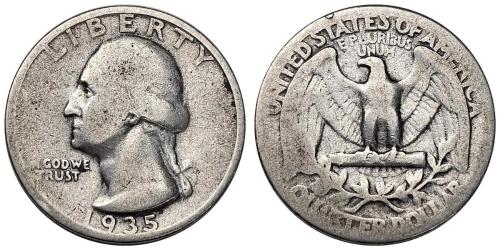 ABD 1935 Yılı 1/4 Dolar TEMİZ
