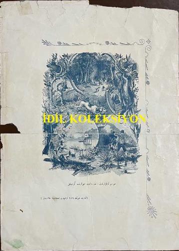 Osmanlıca Servet-i Fünun Dergisi, Orijinal Dönem Basım, (Ottoman Magazine) - 20 Ekim 1909 - Sayı: 959 - Mevsim Tablolarından: Dersaadet Civarında Avcılık 