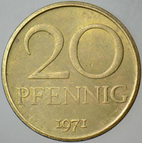 DOĞU ALMANYA 20 PFENNIG 1971.