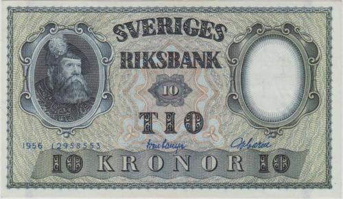 İSVEÇ 10 KRON 1956 ÇİLALTI.