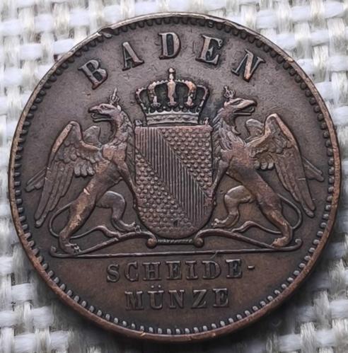 Baden 1 Kreuzer 1863 Alman devletleri