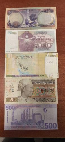 5 FARKLI YABANCI KAĞIT PARA LOTU