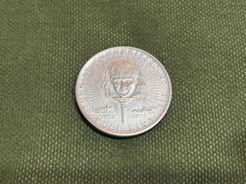 1973 Cumhuriyet'in 50. yılı 13 gram 900 ayar gümüş