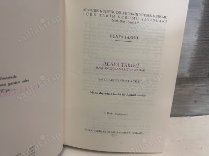 Rusya Tarihi Başlangıçtan 1917'ye Kadar 5. BASKI - Şamua Kağıda Ciltli Şömizli
