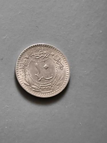 Osmanlı Sultan Mehmet Reşat Nikel Para orjinaldir.
