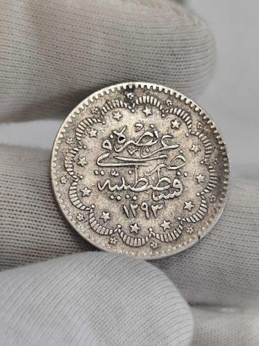 Sultan Abdülhamit 1293/3 Gümüş 5 Kuruş Nadir RR