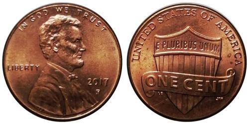 ABD 2017 Yılı 1 Cent (Union Shield) ÇİL (+)