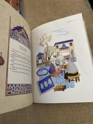 dünyayı güldüren ve düşündüren adam nasreddin hoca NASRETTİN HODJA --- ( minyatürlerle 3 dilde TÜRKÇE - İNGİLİZCE - ARAPÇA ) - özel lüks ciltli