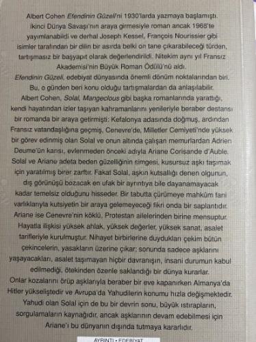 Efendinin Güzeli Orjinal isim: Belle du Seigneur