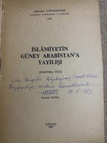 İmzalı ithaflı islamiyetin Güney Arabistan'a Yayılışı (Doktora Tezi)