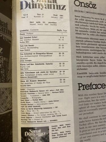 SANAT DÜNYAMIZ DERGİSİ YIL:7 SAYI:21 1981