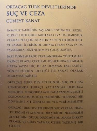 ORTAÇAĞ TÜRK DEVLETLERİNDE SUÇ VE CEZA - ( 1. baskı )