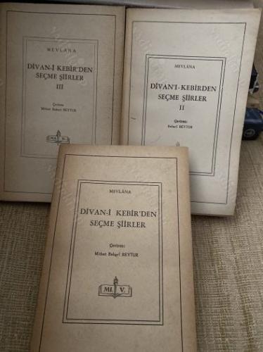 ŞARK İSLAM KLASİKLERİ DİVAN-I KEBİR'DEN SEÇME ŞİİRLER I-II-III (3 CİLT TAKIM) İlk basım 1959-1965 arası