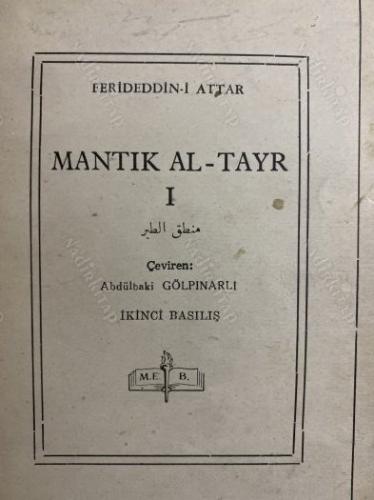 MANTIK AL - TAYR 1-2 (2 Cilt Takım)
