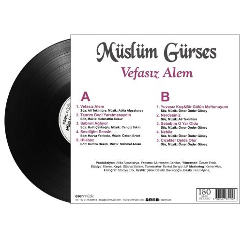 Müslüm Gürses - Vefasız Alem   LP PLAK SIFIR JELATİNLİ AMBALAJINDADIR 14 HAZİRAN 2026 YENİ BASKIDIR