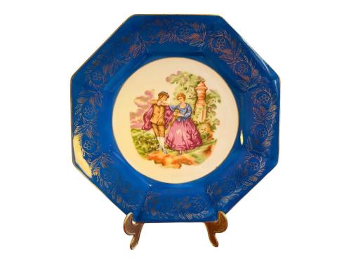 avrupa porselen dekor tabağı 26 cm x 26 cm