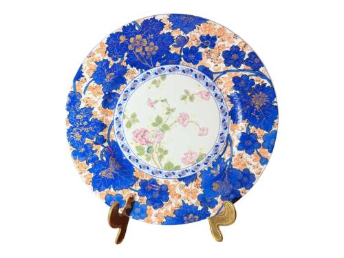 limoges haviland porselen el boyama dekor tabağı 22 cm çapında