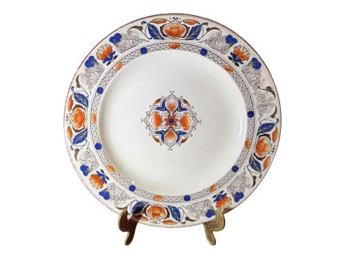 1800 ler sonu euphrates wedgwood seramik el boyama porselen dekor tabağı 26,5 cm çapında