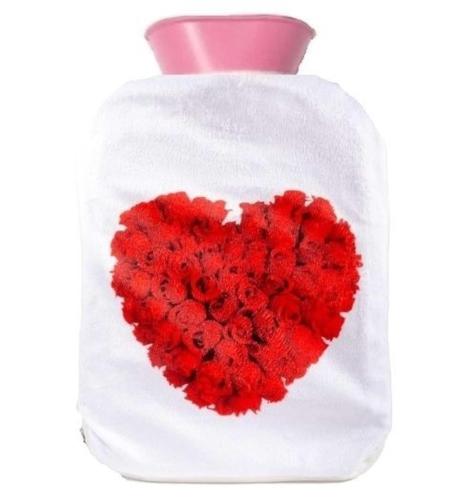 SICAK SU TORBASI PELUŞ KALPLİ TERMOFOR 19x13x2cm 500 ml